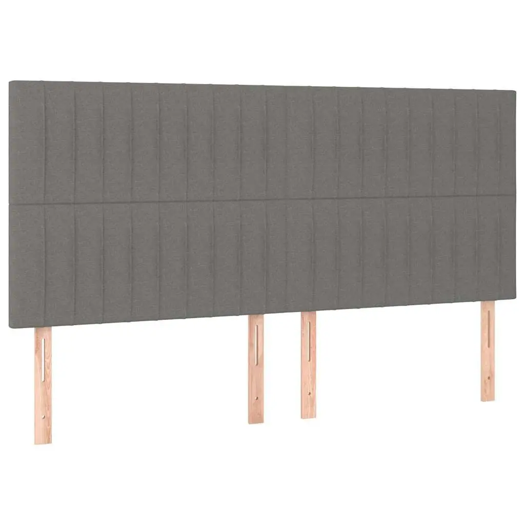 LED Headboard Adjustable Height 160cm Dark Grey Fabric Bedroom Bed Backrest