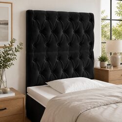 LED Headboard 80cm Black Velvet Bed Backrest Bedroom Furniture Modern Design