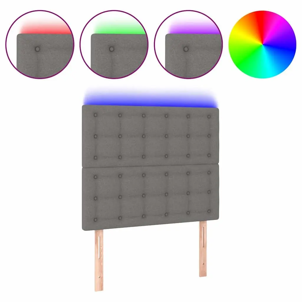 LED Headboard 100cm Grey Fabric Modern Bedroom Back Support Adjustable Height