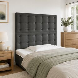 LED Headboard 80cm Velvet Bed Headboard Modern Bedroom Furniture Grey