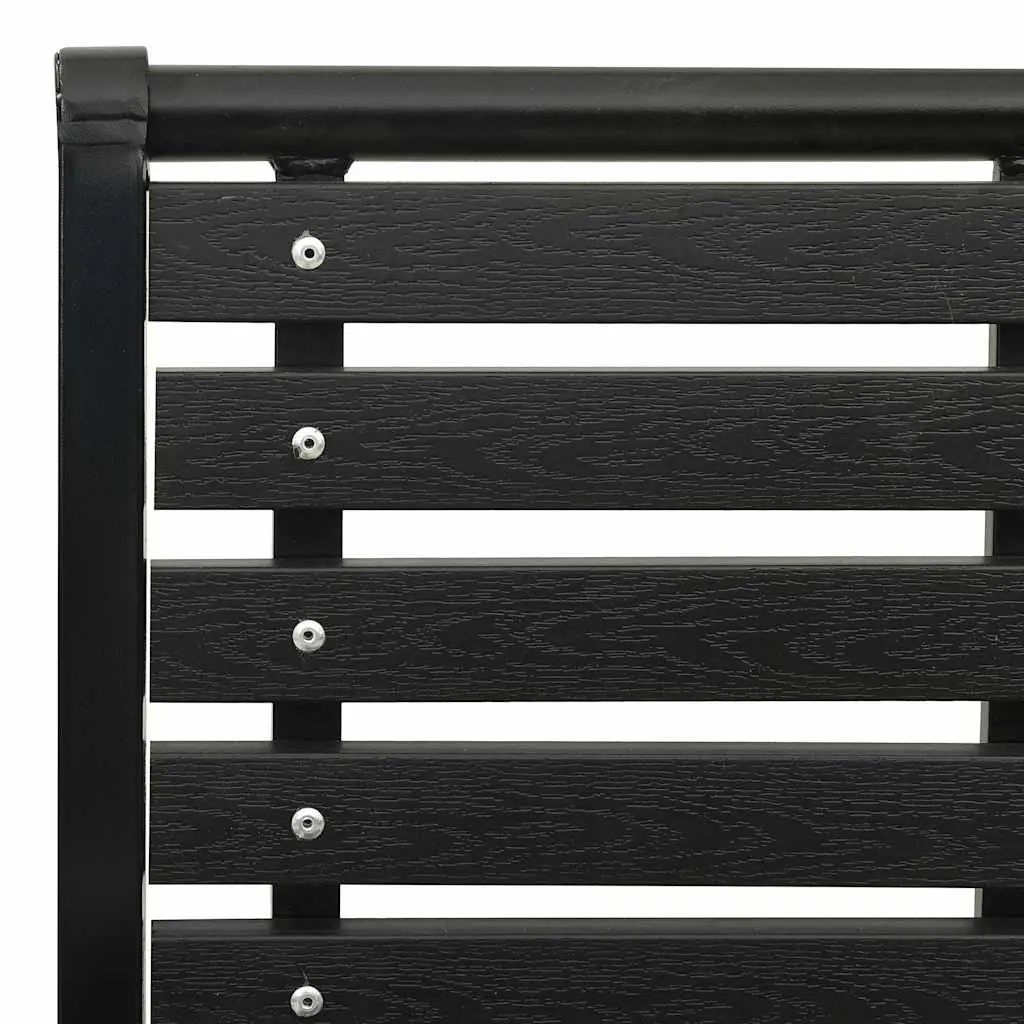 Outdoor Chairs 2 pcs Garden Seating Steel WPC Black Stackable Patio Furniture