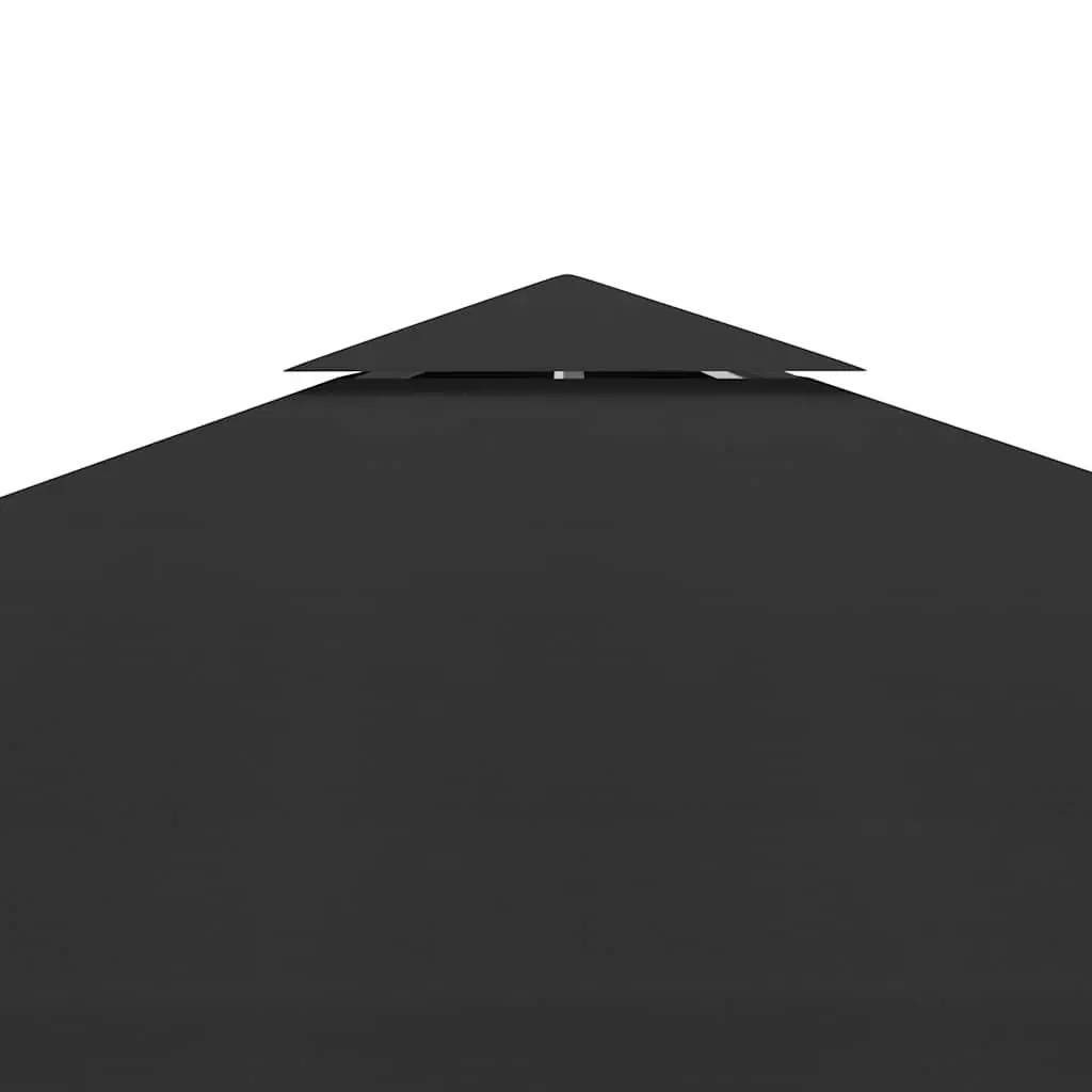 2-Tier Gazebo Top Cover Waterproof Replacement 3x3 m Black Polyester