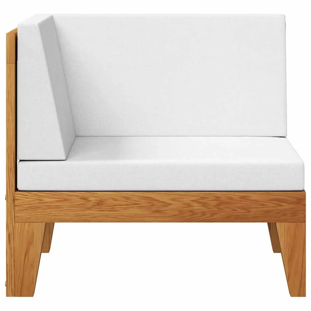 Outdoor Sectional Corner Sofa White Cushions Garden Lounge Modular Seating Unit