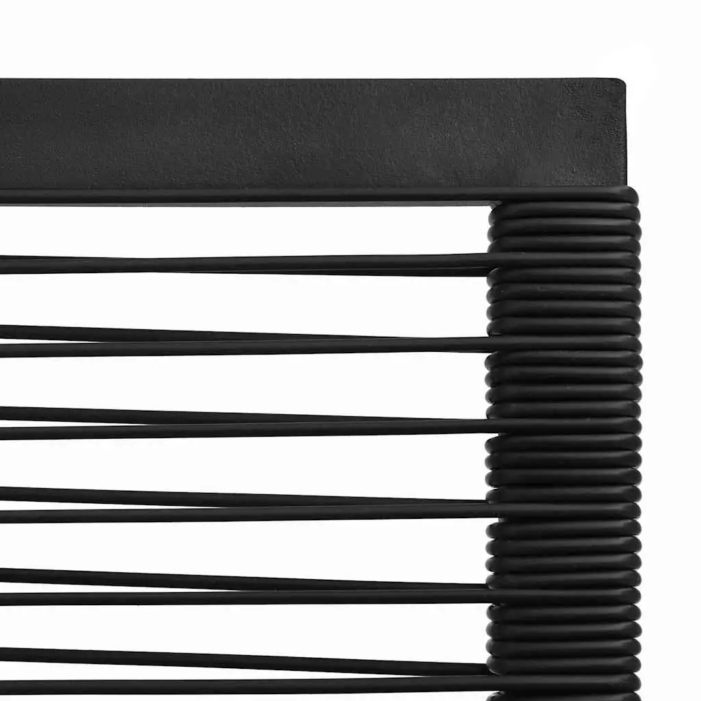 Outdoor Chairs Lightweight Durable Black Rope Rattan Garden Seating Set 4 Piece