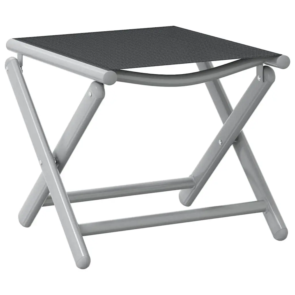 Folding Footrest Black Outdoor Foot Rest Stool Portable Garden Patio Furniture