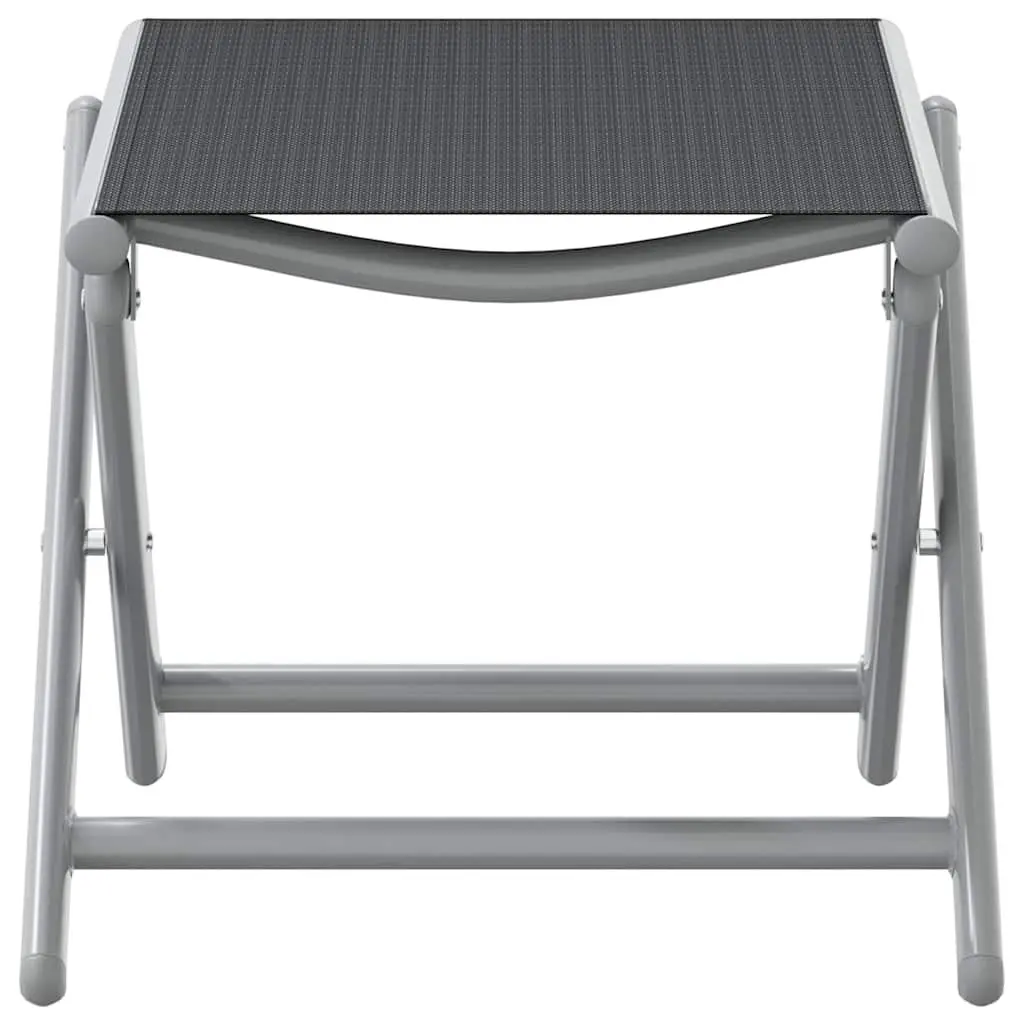 Folding Footrest Black Outdoor Foot Rest Stool Portable Garden Patio Furniture