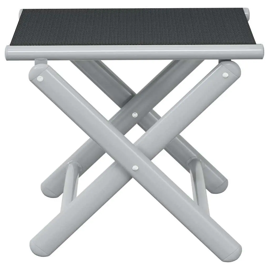 Folding Footrest Black Outdoor Foot Rest Stool Portable Garden Patio Furniture