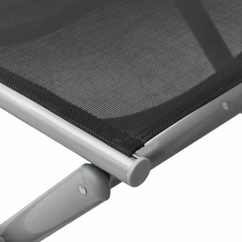 Folding Footrest Black Outdoor Foot Rest Stool Portable Garden Patio Furniture