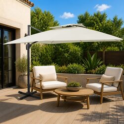 Cantilever Garden Parasol 300x300cm Double Top Outdoor Shade Umbrella