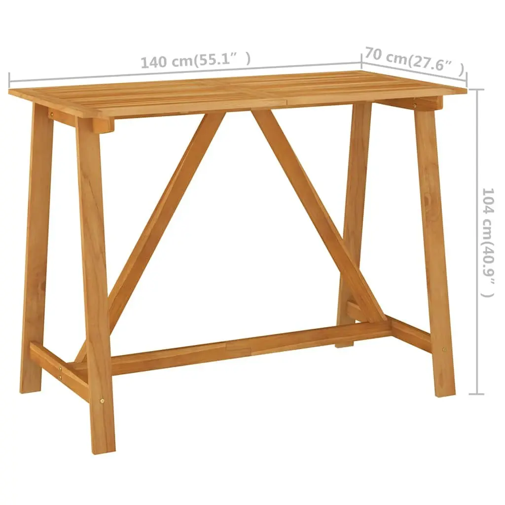 Garden Bar Table 140x70x104 cm Solid Acacia Wood Indoor Outdoor Furniture