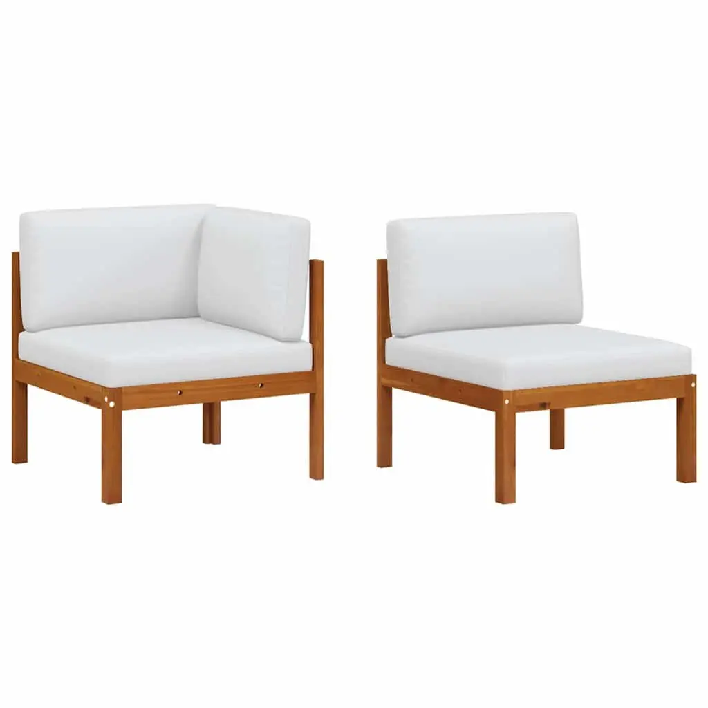 2 Piece Outdoor Garden Lounge Set Rope Backrest Cushioned Sectional Seating