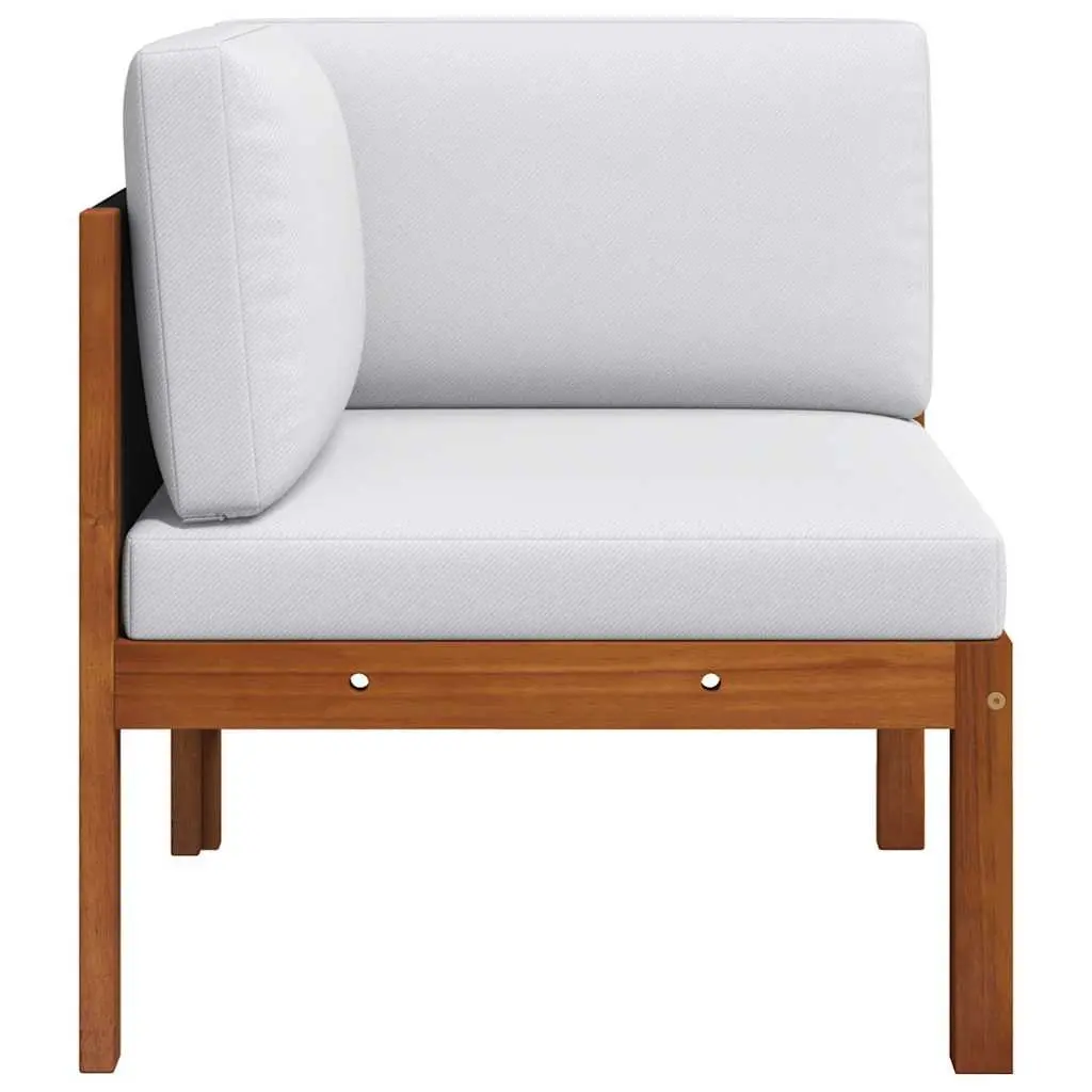 2 Piece Outdoor Garden Lounge Set Rope Backrest Cushioned Sectional Seating