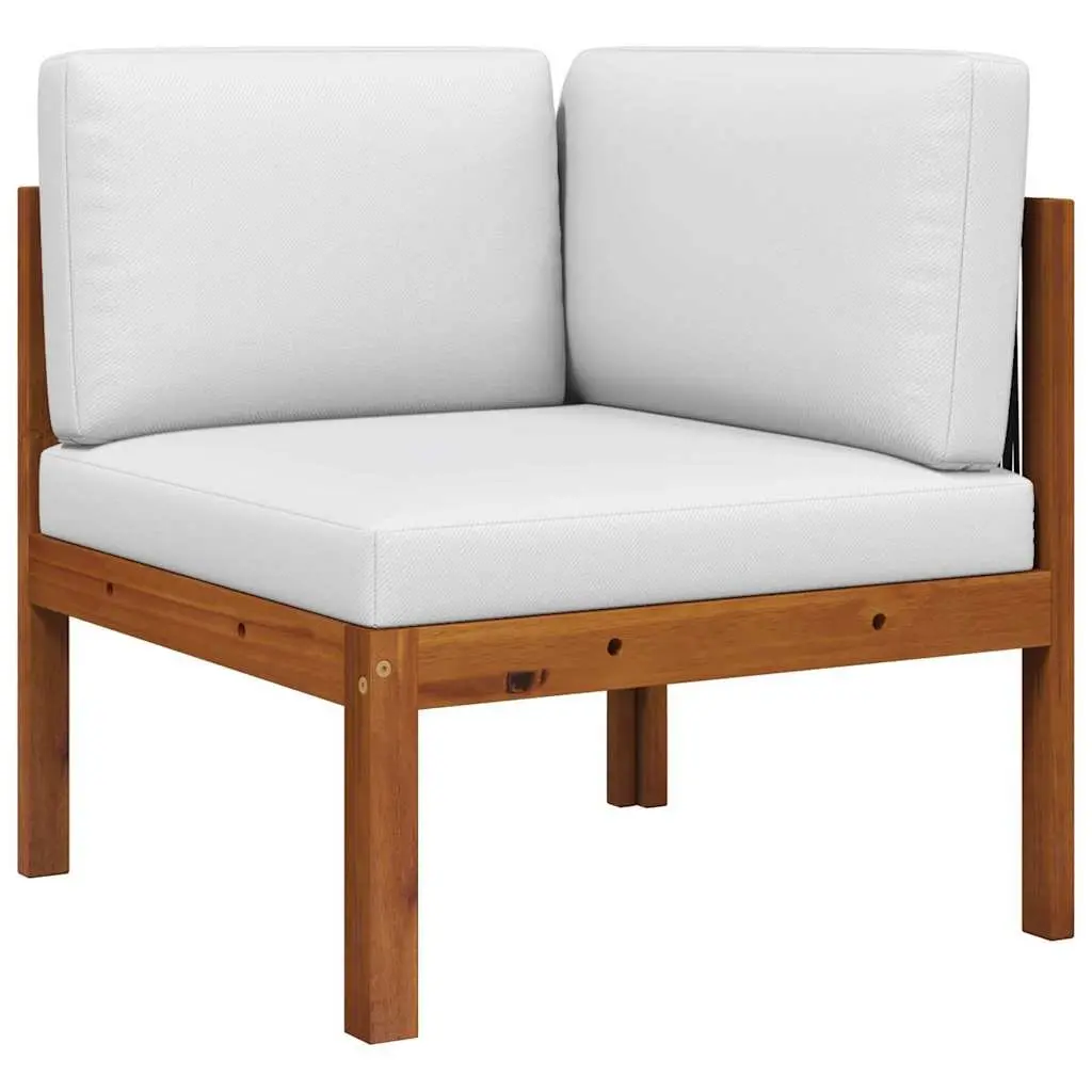 2 Piece Outdoor Garden Lounge Set Rope Backrest Cushioned Sectional Seating