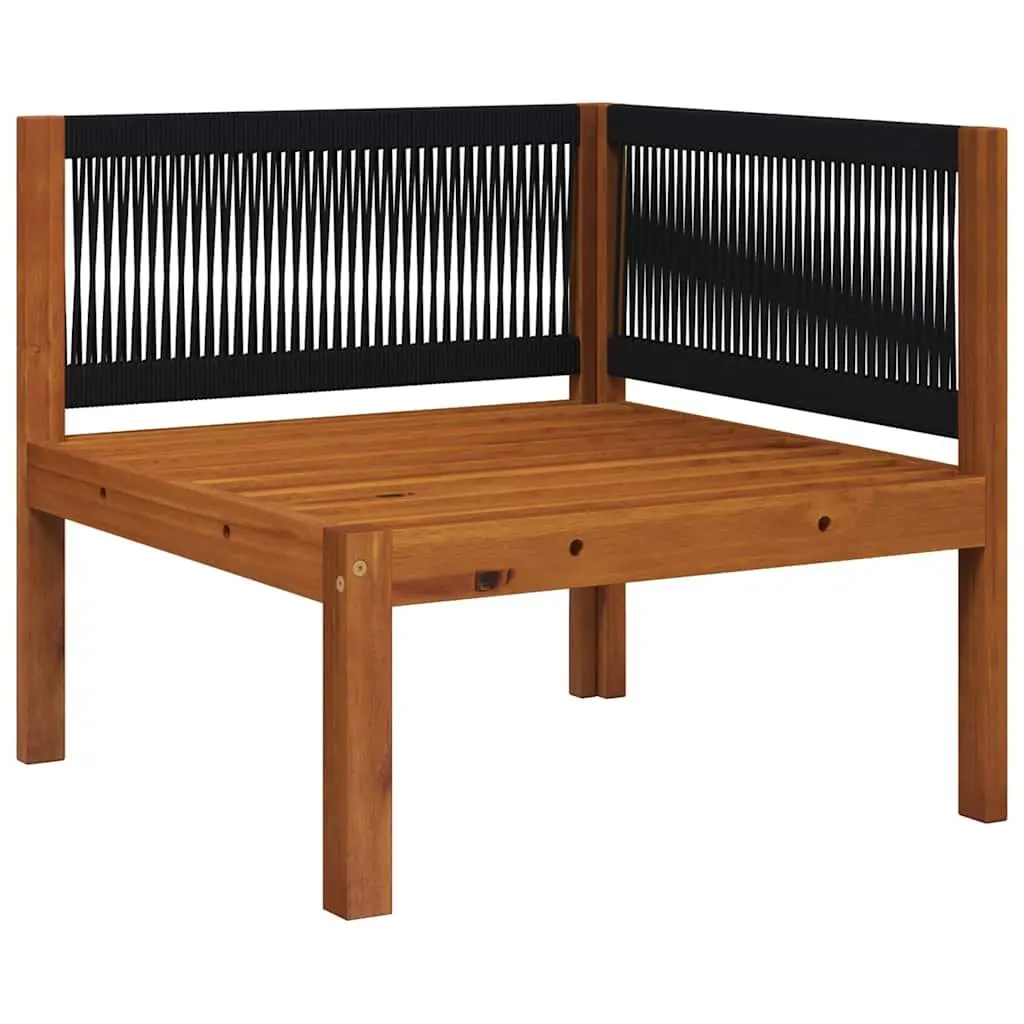 2 Piece Outdoor Garden Lounge Set Rope Backrest Cushioned Sectional Seating