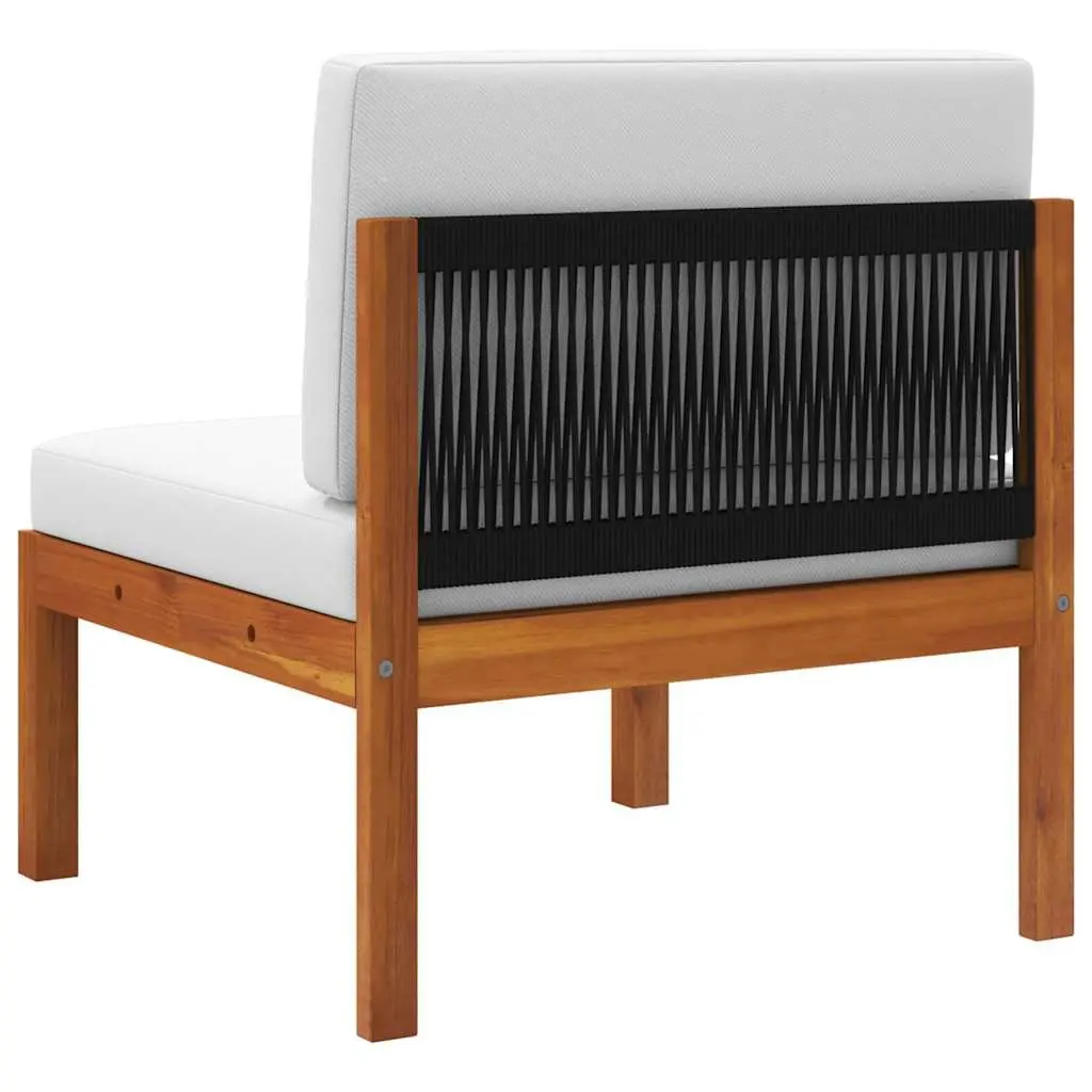 2 Piece Garden Lounge Set with Cushions Outdoor Sectional Sofa Rope Backrest