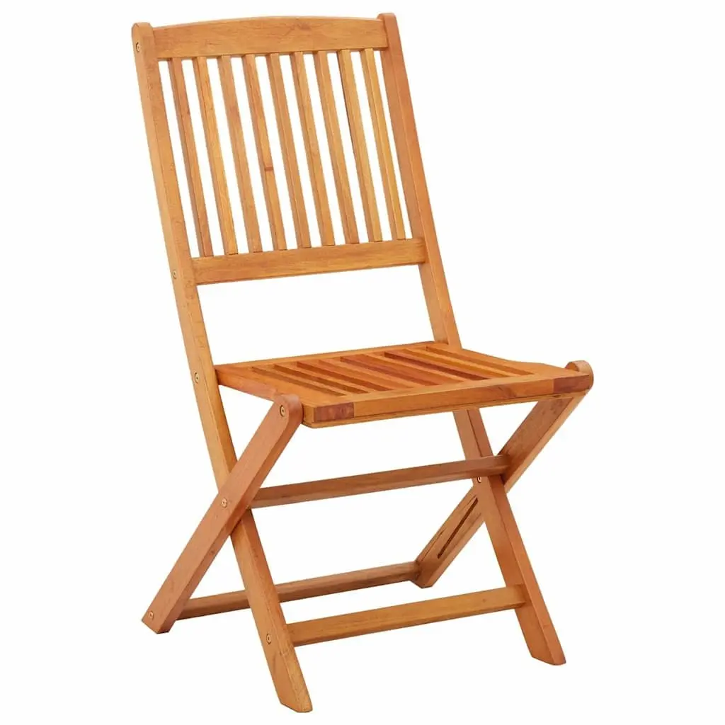 Folding Garden Chairs 2 pcs Eucalyptus Wood Outdoor Seating Patio Dining Brown