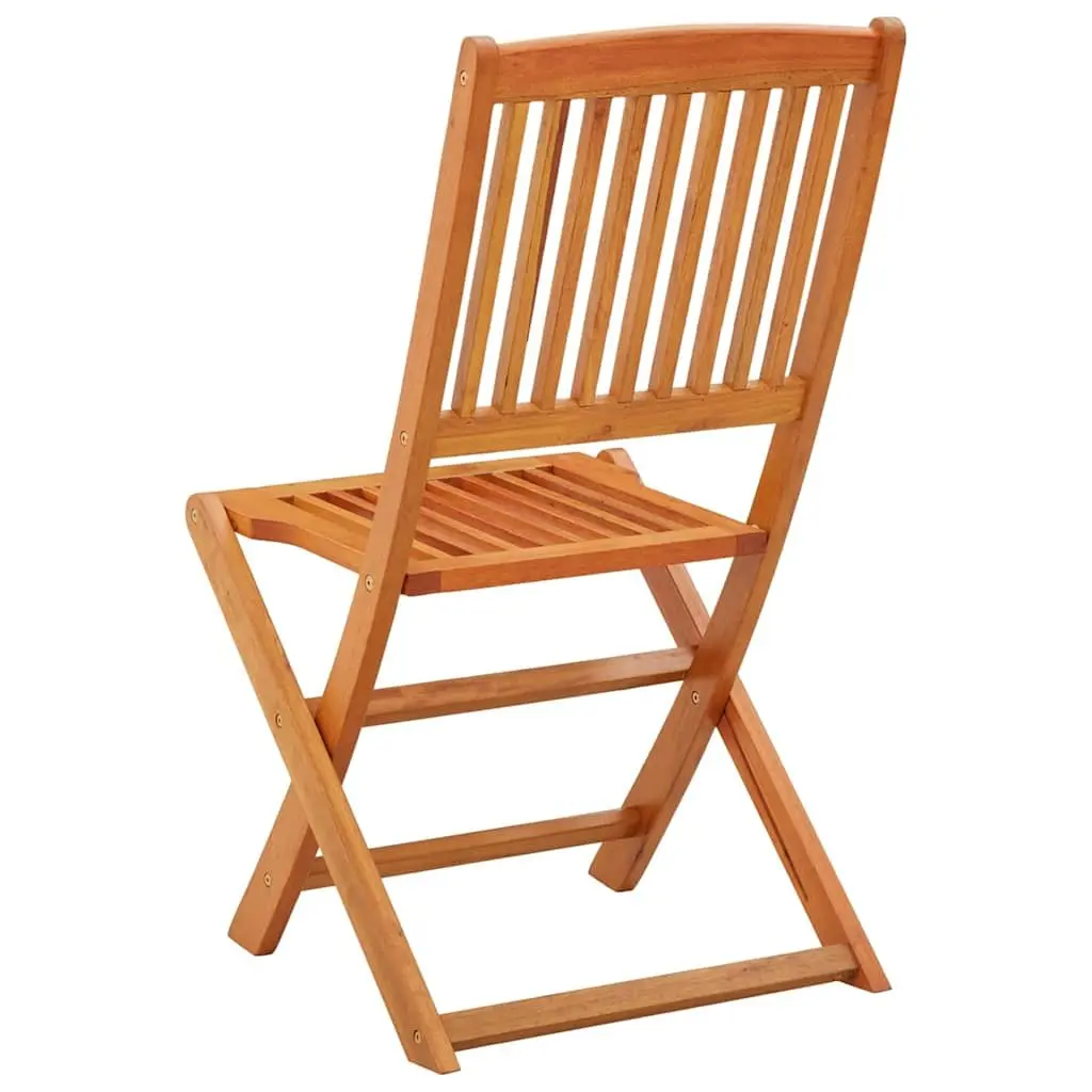 Folding Garden Chairs 2 pcs Eucalyptus Wood Outdoor Seating Patio Dining Brown