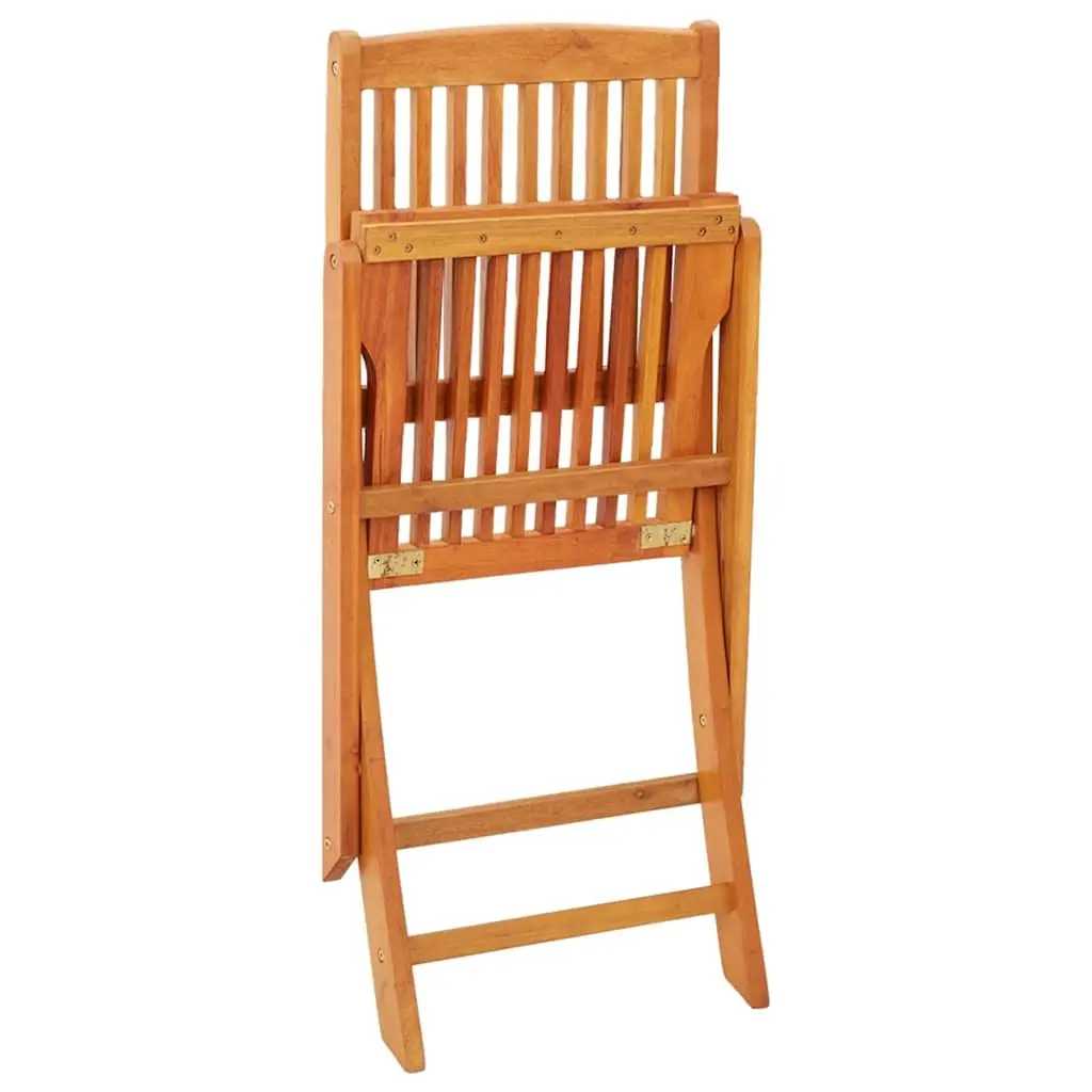 Folding Garden Chairs 2 pcs Eucalyptus Wood Outdoor Seating Patio Dining Brown