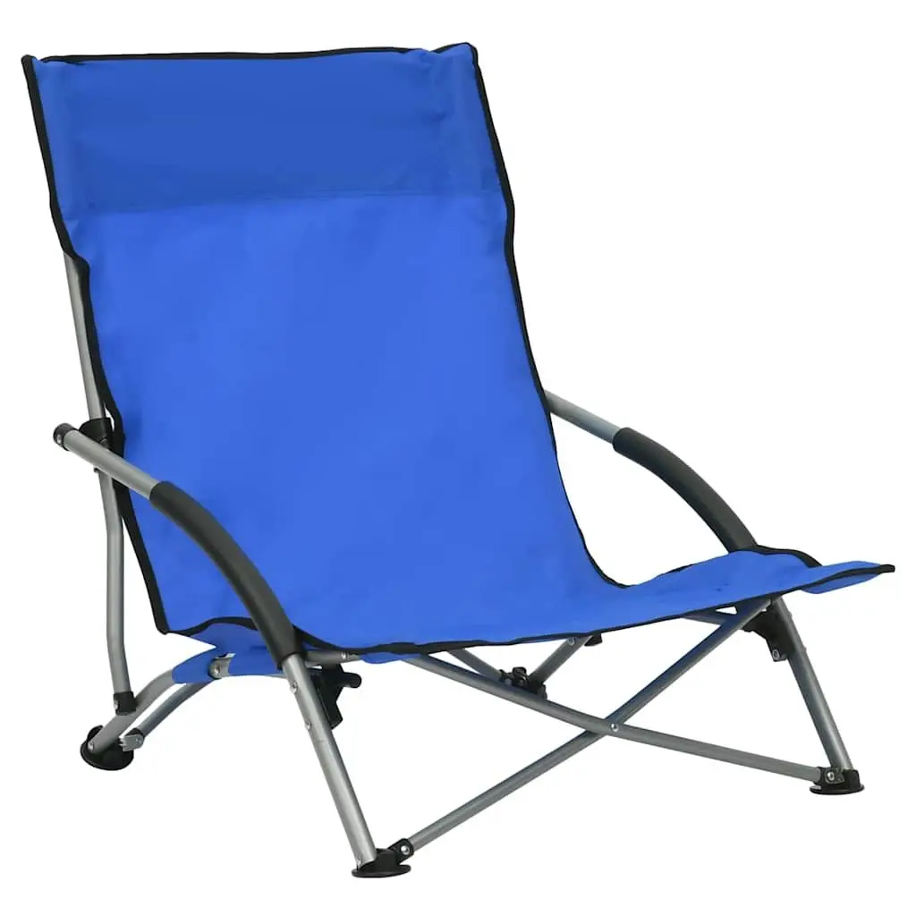 Folding Beach Chairs Portable Outdoor Seating Blue Oxford Fabric Camping Garden