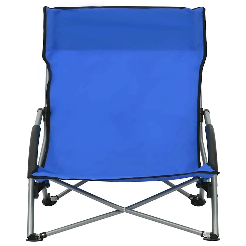 Folding Beach Chairs Portable Outdoor Seating Blue Oxford Fabric Camping Garden