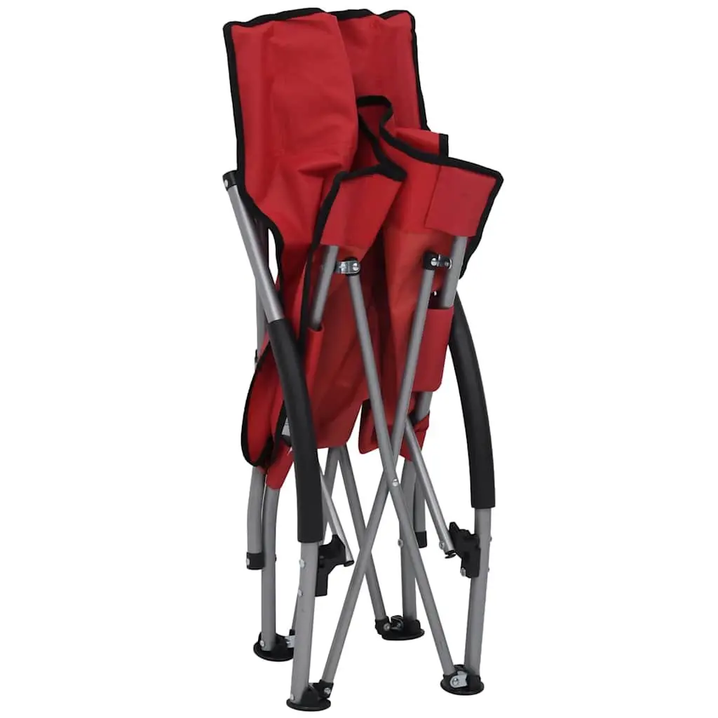 Folding Beach Chairs Oxford Fabric 2 Pieces Red Outdoor Camping Seating