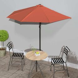 Half Round Balcony Parasol 270x144x222 cm Outdoor Shade UV Protection Crank
