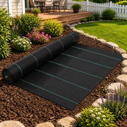 Weed Control Mat Black Landscape Fabric Ground Cover 1x10m Gardening