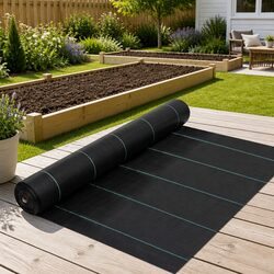 Weed Control Mat Black 2x25 m Landscape Fabric Ground Cover Garden