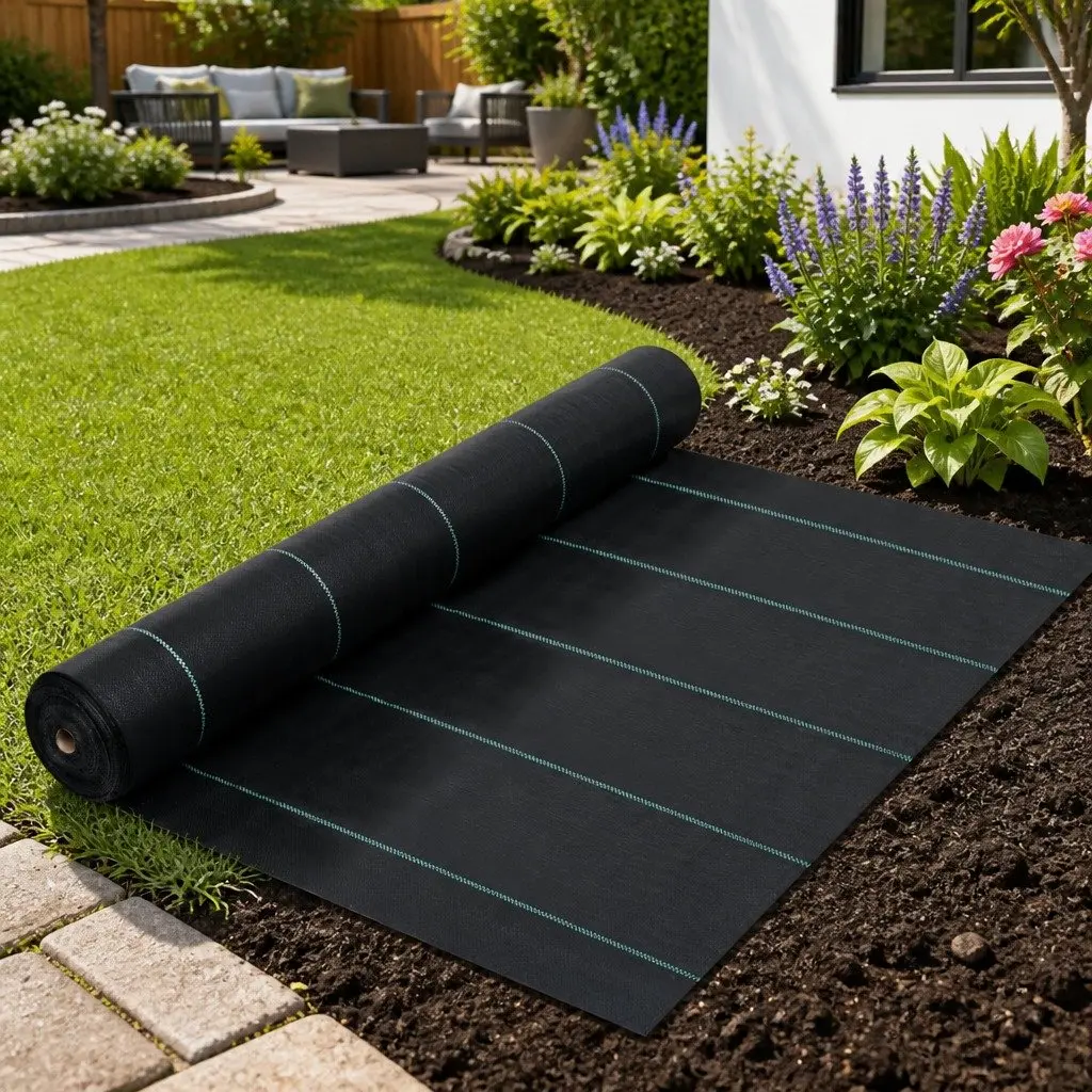 Weed Control Mat Effective Weed Suppression 2x50 m Black Ground Cover Landscape Fabric Sheet