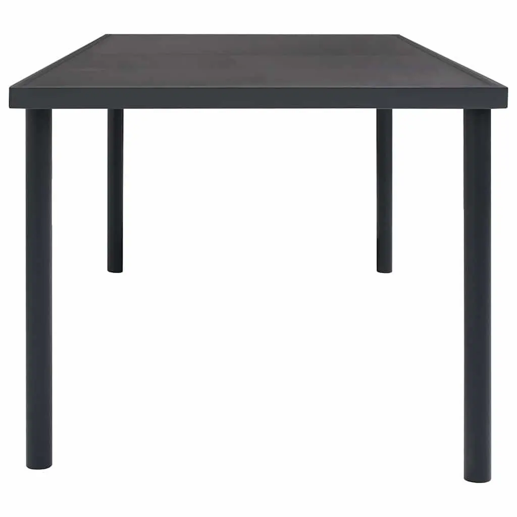 Outdoor Dining Table Anthracite 150x90x74 cm Steel Glass Top Patio Garden
