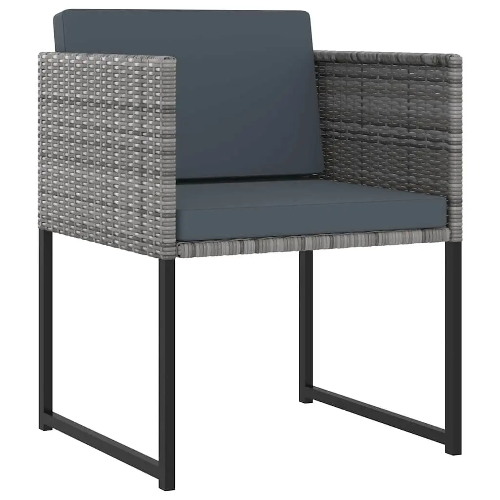 Garden Dining Set 11 Piece Outdoor Patio Furniture Poly Rattan Grey Cushions