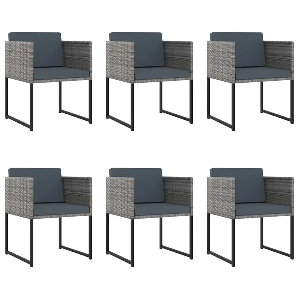 Garden Dining Set 11 Piece Outdoor Patio Furniture Poly Rattan Grey Cushions