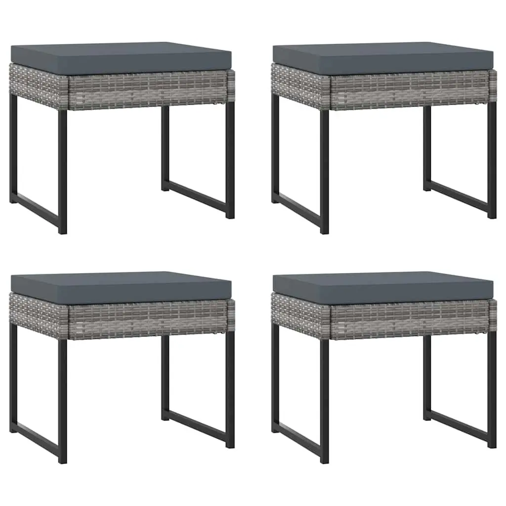 Garden Dining Set 11 Piece Outdoor Patio Furniture Poly Rattan Grey Cushions
