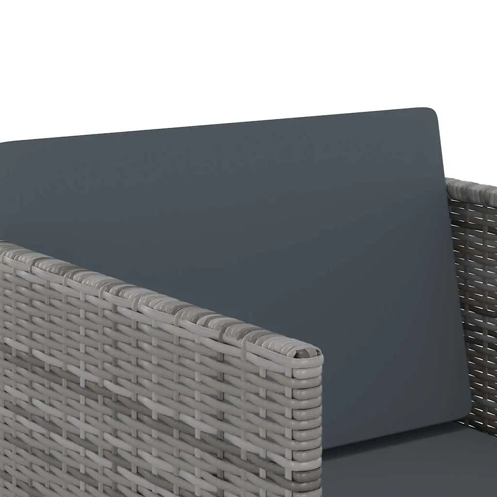 Garden Dining Set 11 Piece Outdoor Patio Furniture Poly Rattan Grey Cushions