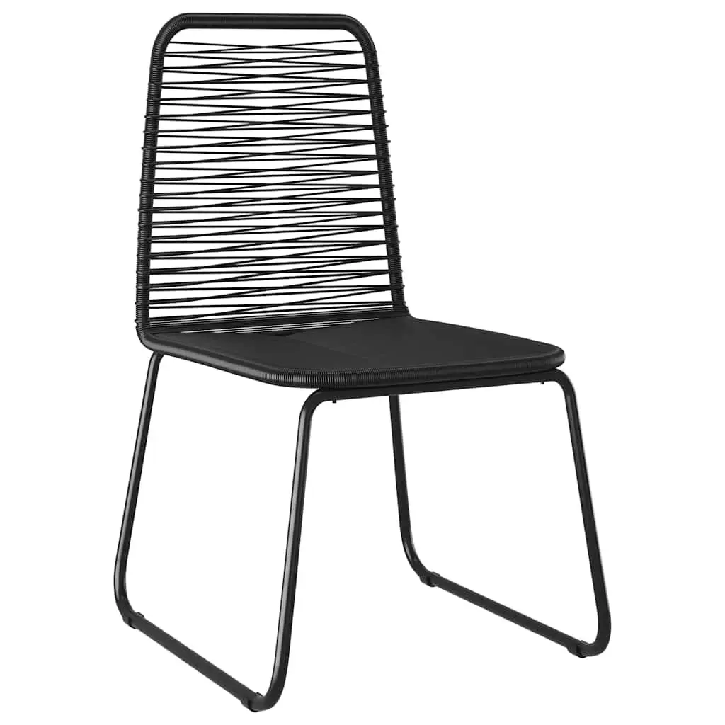 Outdoor Chairs 4 Piece Poly Rattan Black Garden Patio Dining Seating Set