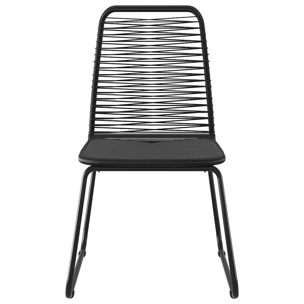 Outdoor Chairs 4 Piece Poly Rattan Black Garden Patio Dining Seating Set