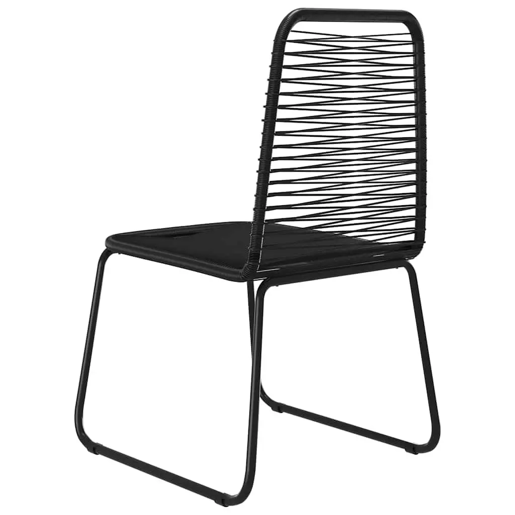 Outdoor Chairs 4 Piece Poly Rattan Black Garden Patio Dining Seating Set