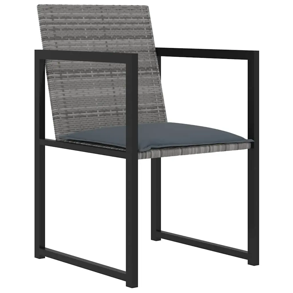 Outdoor Dining Set 5 Piece Patio Garden Furniture Grey Rattan Chairs Table
