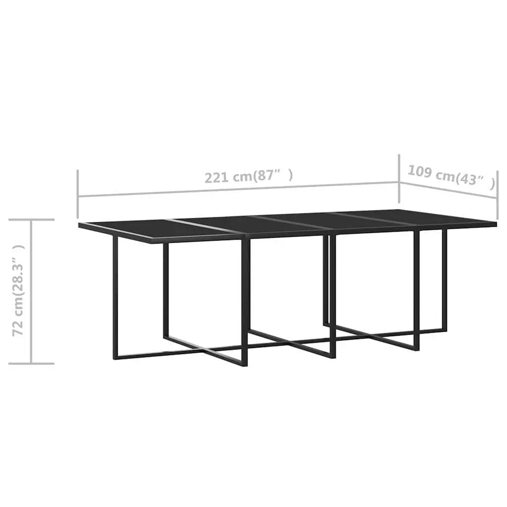 Outdoor Dining Set 9 Piece Grey Rattan Patio Garden Furniture with Cushions