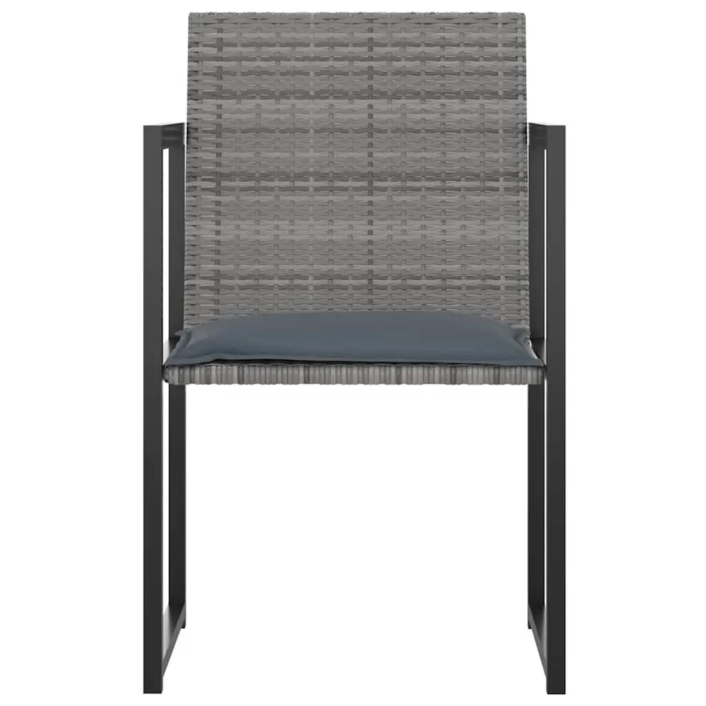 Outdoor Dining Set 9 Piece Grey Rattan Patio Garden Furniture with Cushions