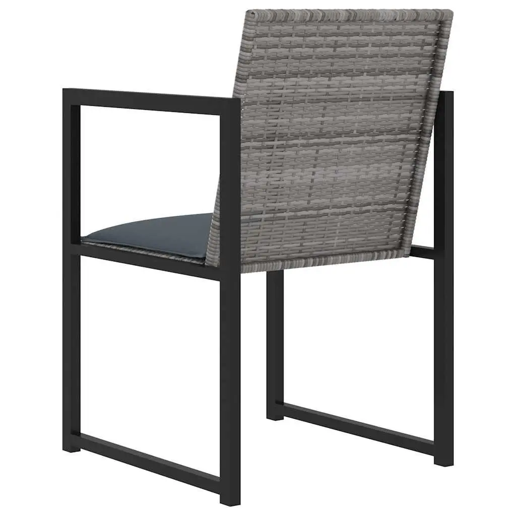 Outdoor Dining Set 9 Piece Grey Rattan Patio Garden Furniture with Cushions