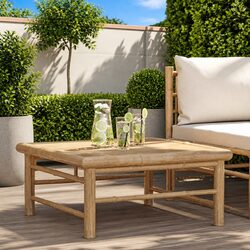 Bamboo Outdoor Garden Table 65x65x30cm Brown Patio Furniture Modular Design