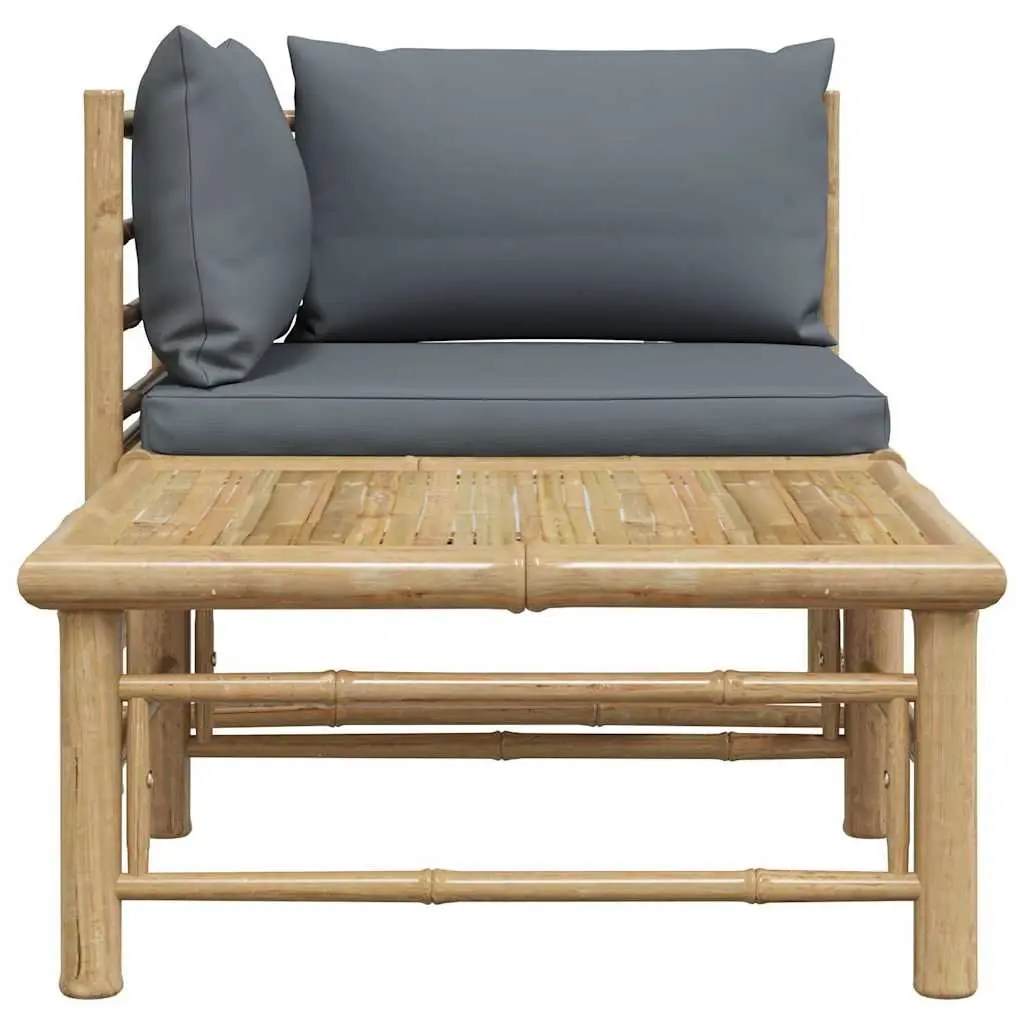 2 Piece Outdoor Sectional Lounge Set with Cushions Modular Garden Seating