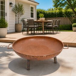Fire Pit 67.5x58x22.5 cm Steel Garden Patio Outdoor Heating Decorative Bowl