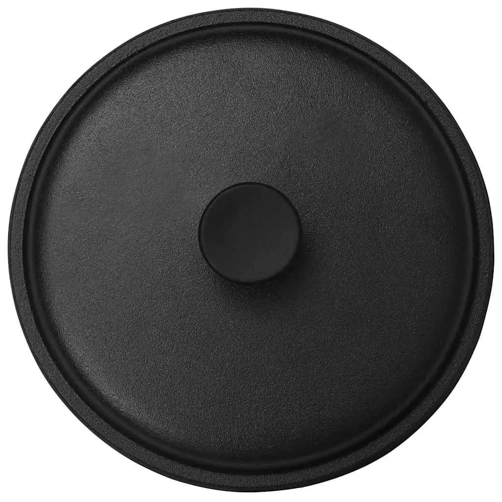 Cast Iron Stock Pot 26.5cm Even Heat Distribution Black Cookware