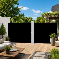 Retractable Side Awning 140x1200 cm Outdoor Privacy Screen Patio Shade Black