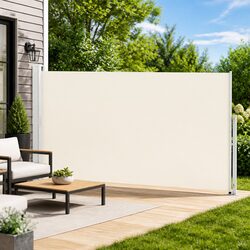 Patio Retractable Side Awning 180x500cm Outdoor Sunshade Privacy Screen Cream