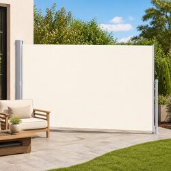 Patio Retractable Side Awning 200x500cm Cream Outdoor Privacy Screen Sunshade