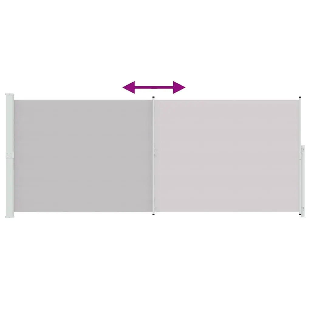Retractable Side Awning Outdoor Sunshade Privacy Screen 200x500cm Grey Polyester Steel