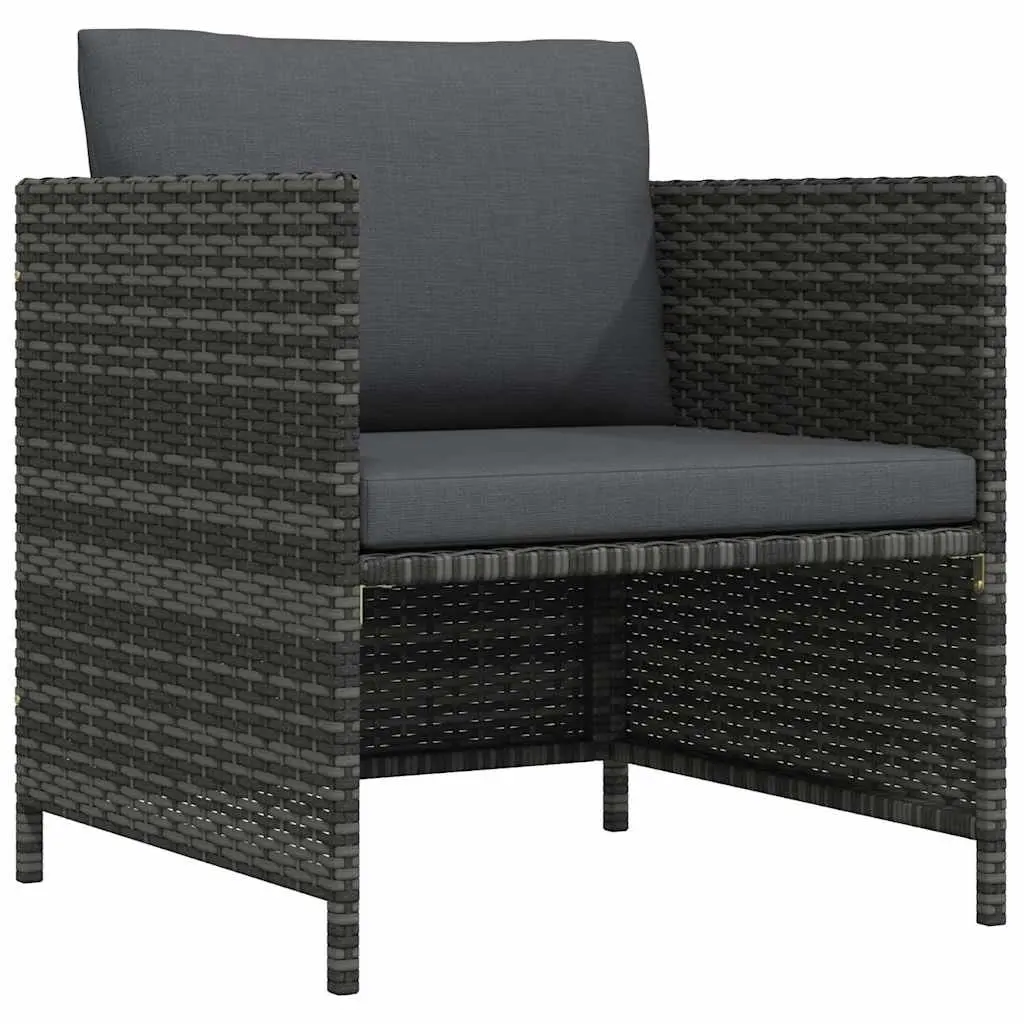 Outdoor Sectional Sofa Unit Grey Weather-Resistant PE Rattan Modular Lounge Seating